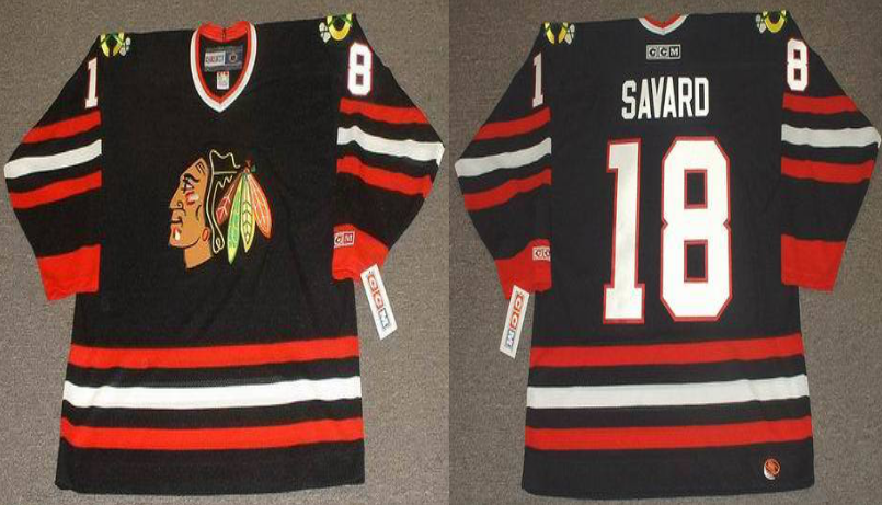 2019 Men Chicago Blackhawks #18 Savard black CCM NHL jerseys->chicago blackhawks->NHL Jersey